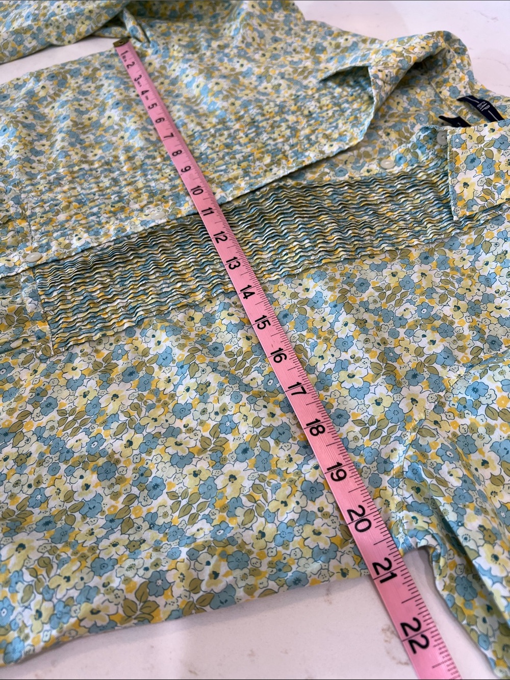 GAP Ditsy Floral Cotton Pintuck Button Down Shirt Size M - Picture 7 of 8